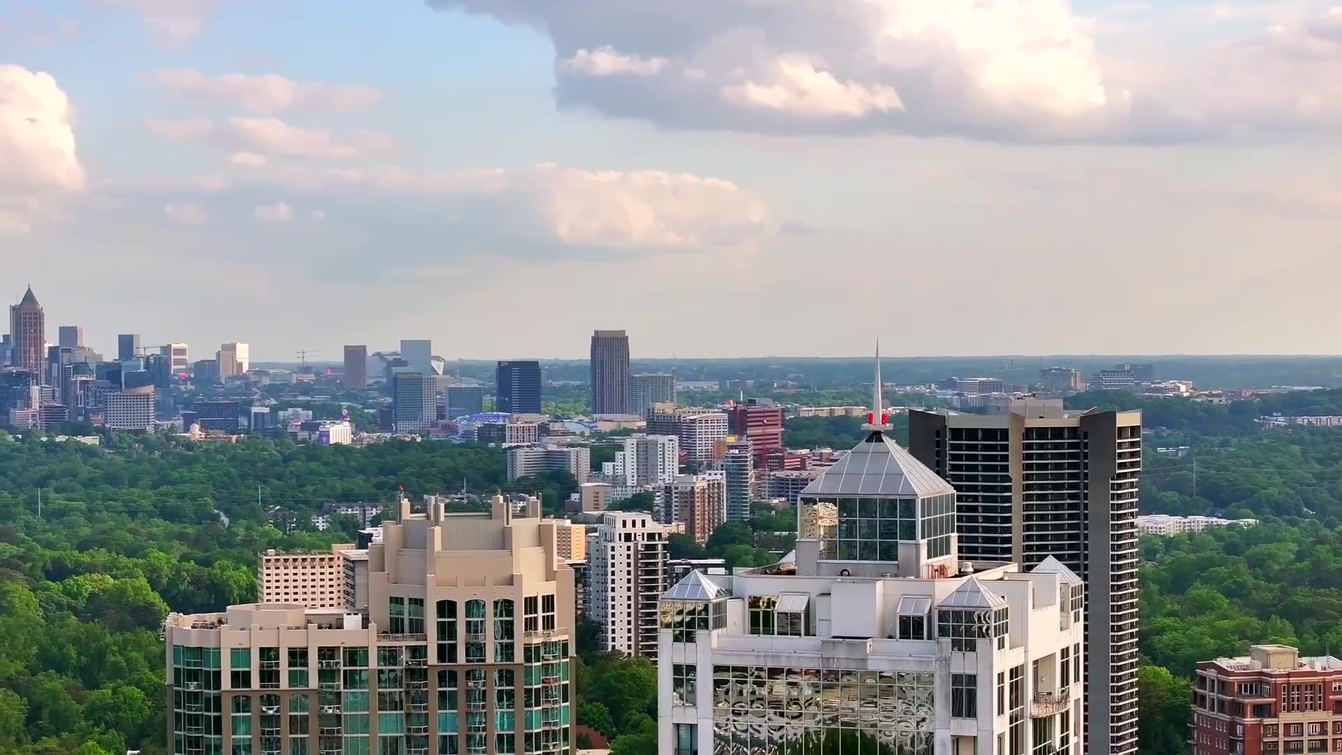 Aerial view of the Atlanta coastline and waterfront residences